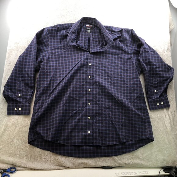 Kirkland Signature Mens Dress Shirt 3XL 19 Neck Non-Iron Traditional Fit Plaid - Picture 9 of 10